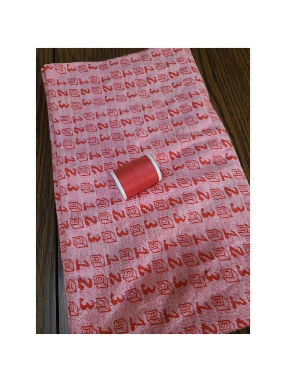 Vintage Knit Tubular Fabric with Thread